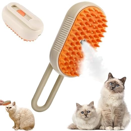 Handle Pet Steam Brush – 2-in-1 Grooming & Cleaning Brush for Cats & Dogs