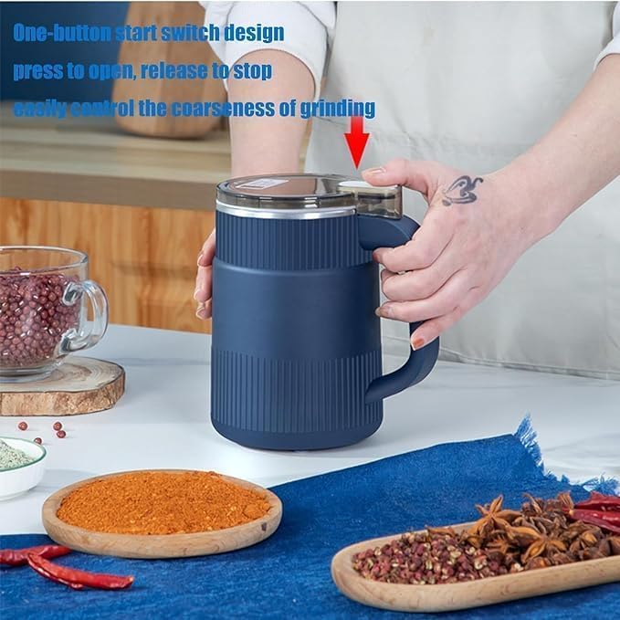 Spice Grinder with Handle – Multifunctional Electric Grinder for Kitchen Use