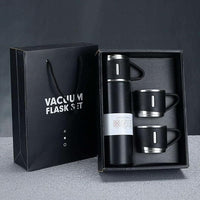 Steel Vacuum Flask Set with 3 Steel Cups – Premium Travel & Home Combo