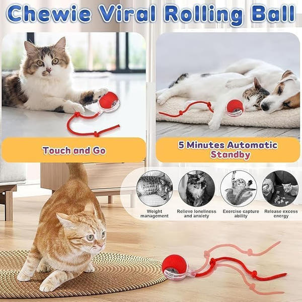 Automatic Cat Teaser Ball – Smart Interactive Motion Toy for Cats
